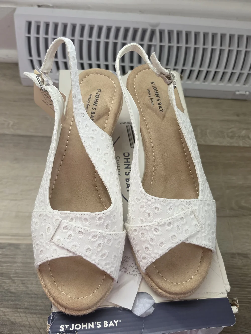 St. John's Bay Slingback espadrille wedge sandals / Peep-toe wedges